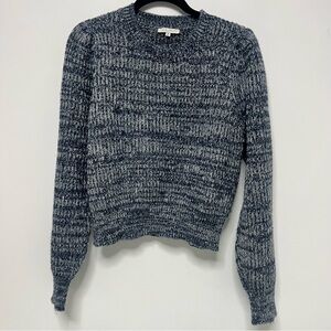 Z Supply Charcoal and Blue Knit Crew Neck Sweater